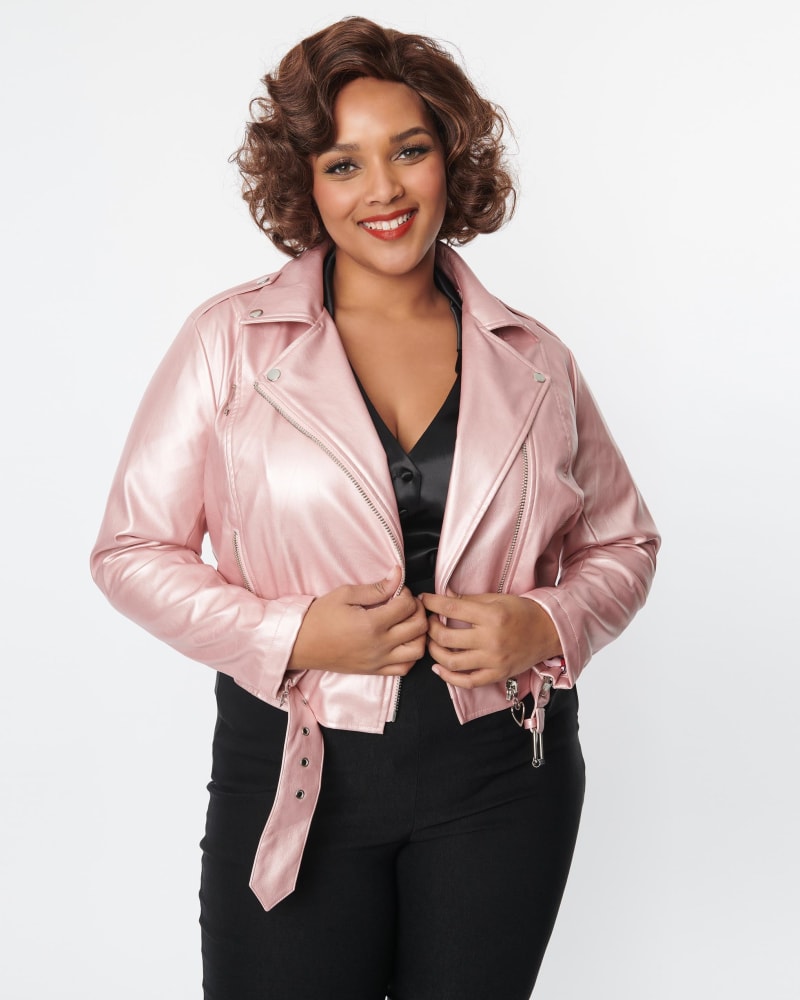 Pink shimmer jacket deals